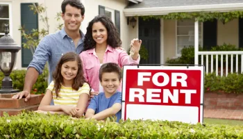 family rents new home