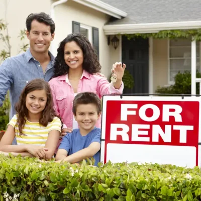 family rents new home